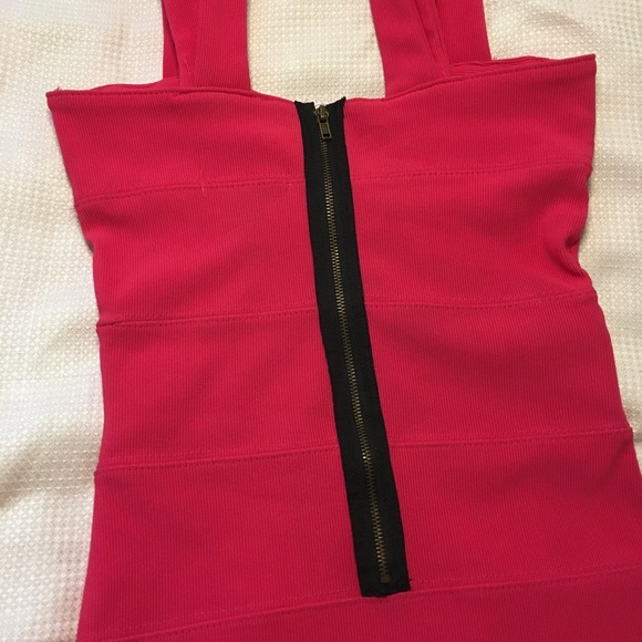 Double strapped pink bandage bodycon dress -small - Picture 6 of 9